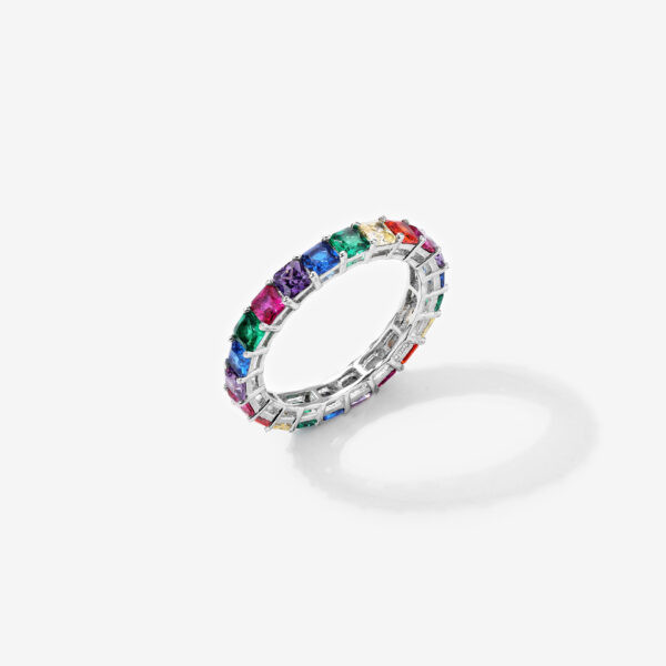 Anel Aliança Pedras Rainbow | Prata 925 - Image 4
