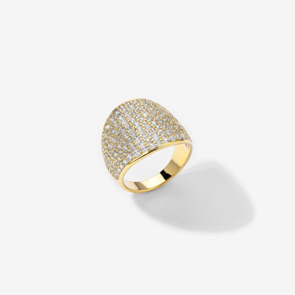 Anel Luxo Placa Cravejada | Ouro - Image 5