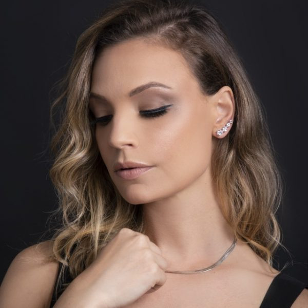 Brinco Ear Cuff 4 Pedras Cristal | Prata 925 - Image 2