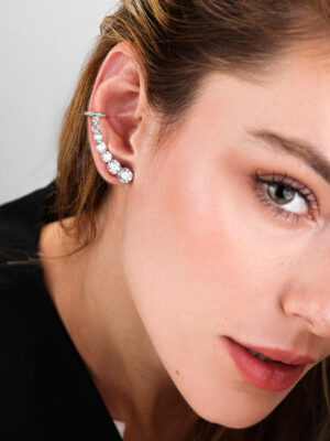 Brinco Ear Cuff Sete Pedras | Prata 925