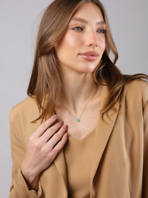 Colar Ponto de Luz Pedra Colombiana P | Prata 925