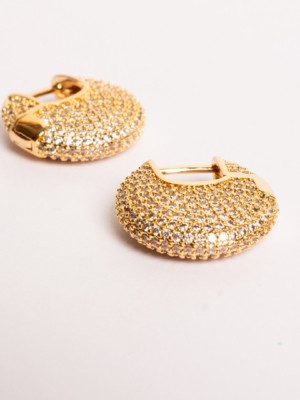 Brinco Celine Cravejado | Ouro