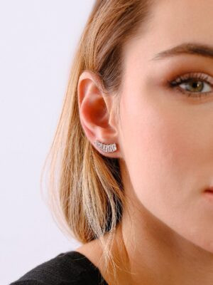 Brinco Ear Cuff Cristal | Prata 925