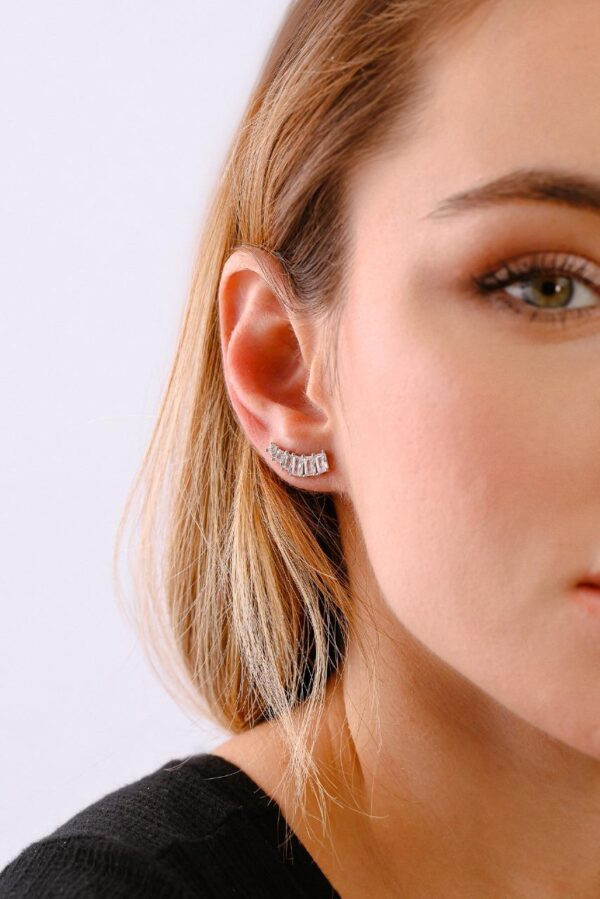 Brinco Ear Cuff Cristal | Prata 925