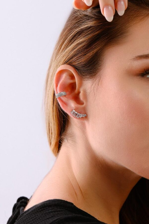 Brinco Ear Cuff Cristal | Prata 925 - Image 4