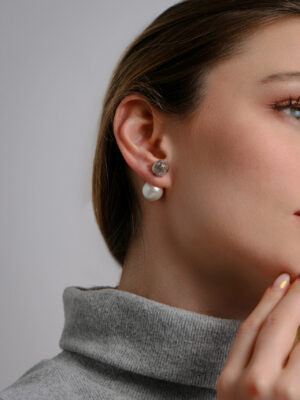 Brinco Pérolas Tarraxa Estrela | Prata 925