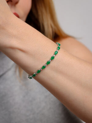 Pulseira Gotas Esmeralda | Prata 925