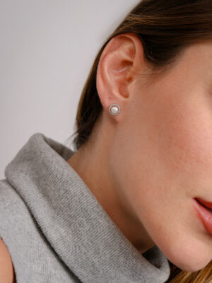 Brinco Pérola Cravação | Prata 925