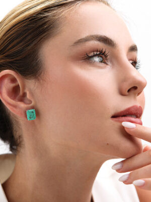 Brinco Retangular Colombiana | Ródio