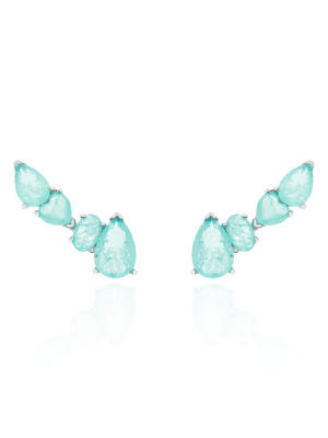 Brinco Ear Cuff Pedra Colombiana | Prata 925