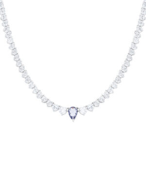 Colar Riviera Tanzanita Central | Ródio