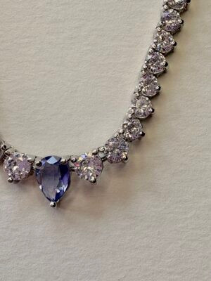 Colar Riviera Tanzanita Central | Ródio