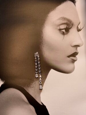 Brinco Liz Cristal Navete | Ródio