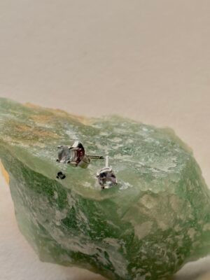 Brinco Ponto de Luz Quadrado Água Marinha P | Prata 925