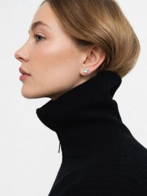 Brinco Solitário Moissanite | Prata 925