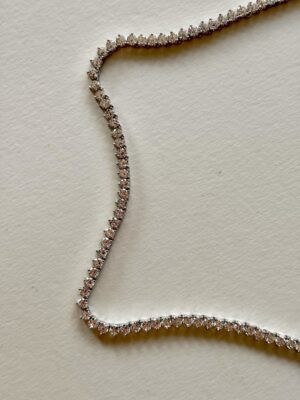 Colar Riviera Clássica 3 garras 3 mm | Prata 925