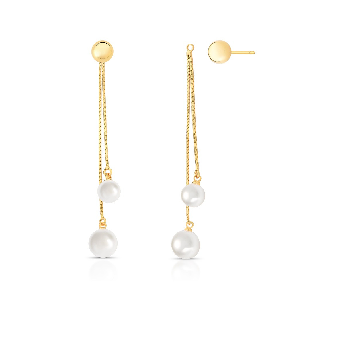 Brinco Ear Jacket Pérola | Ouro - Imagem 2