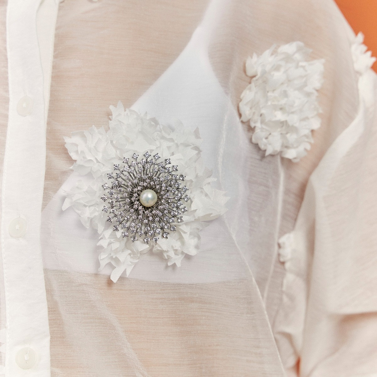 Broche Carolina Pérola | Ródio