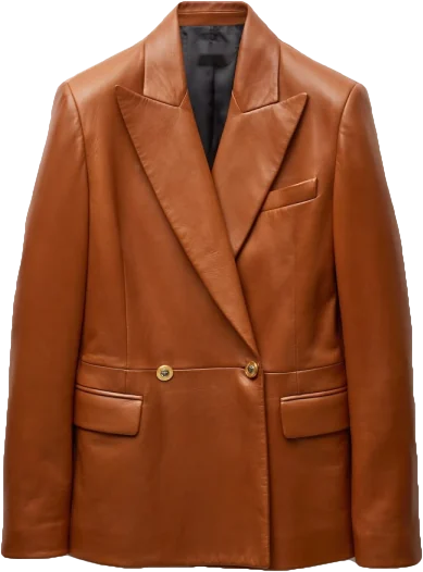Blazer de couro caramelo